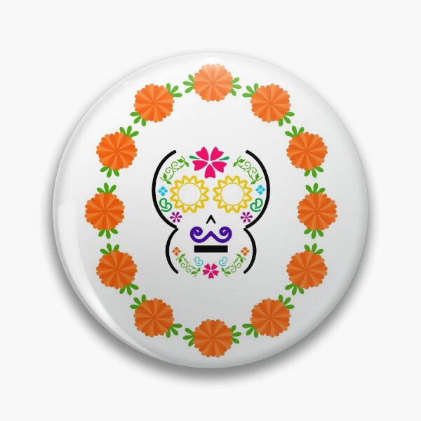 Item preview, Mexican Calaverita (Skull) with Purple Mustache designed and sold by mixMixtli.