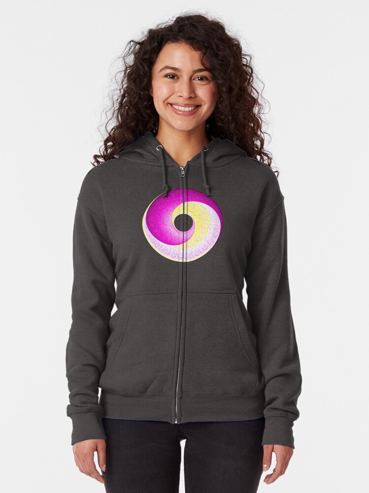 Alternate view of #DeepDream Color Circles Visual Areas 5x5K v1448901772 Zipped Hoodie