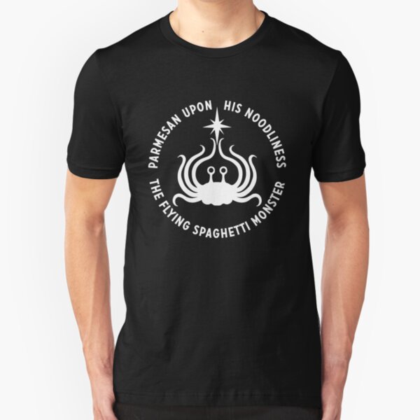Flying Spaghetti Monster - His Noodliness (White) Slim Fit T-Shirt