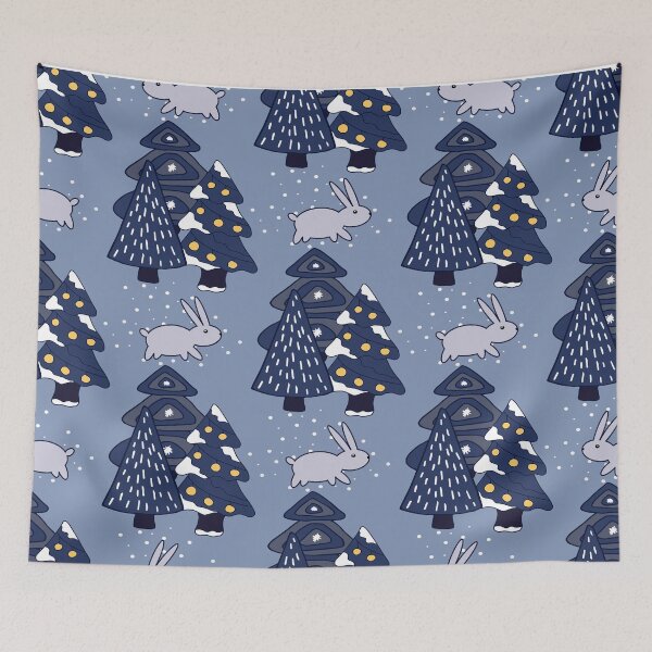 Item preview, Lovely Christmas Tree and Rabbit Pattern designed and sold by CRAZY-T.
