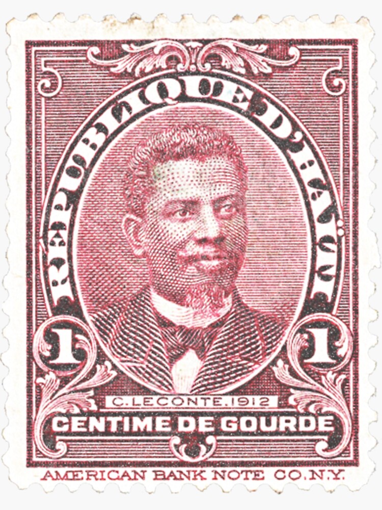 "Haitian TShirtFadedStyle Vintage Haiti 'Leconte' Postage Stamp