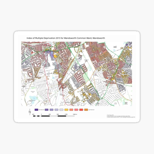 Item preview, Multiple Deprivation Wandsworth Common ward, Wandsworth designed and sold by ianturton.
