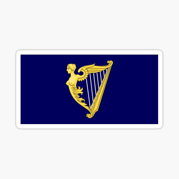 Kingdom of Ireland Flag, Flag of Kingdom of Ireland, irish flag, royal standard flag, royal standard, ireland, Ireland, irish, Irish, flag, classic, historic, retro Sticker