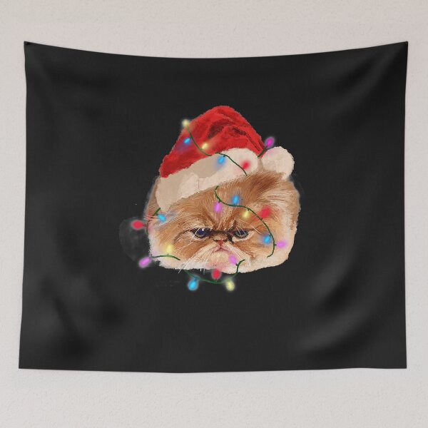 Item preview, Funny Xmas Persian Cat Christmas Lights Adorable Face Fluffy T-Shirt designed and sold by titikikitaka.