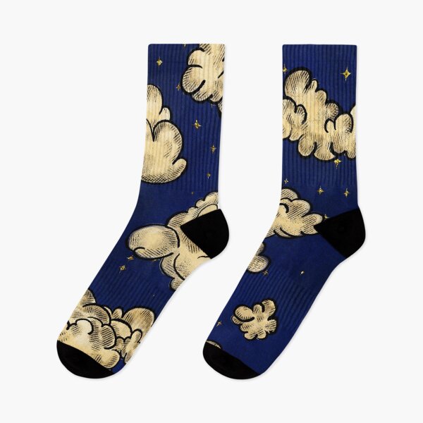 Item preview, Vintage Clouds (mystic blue, old yellow) designed and sold by ‧͙⁺˚*･༓☾ Moon Saikia ☽༓･*˚⁺‧͙.
