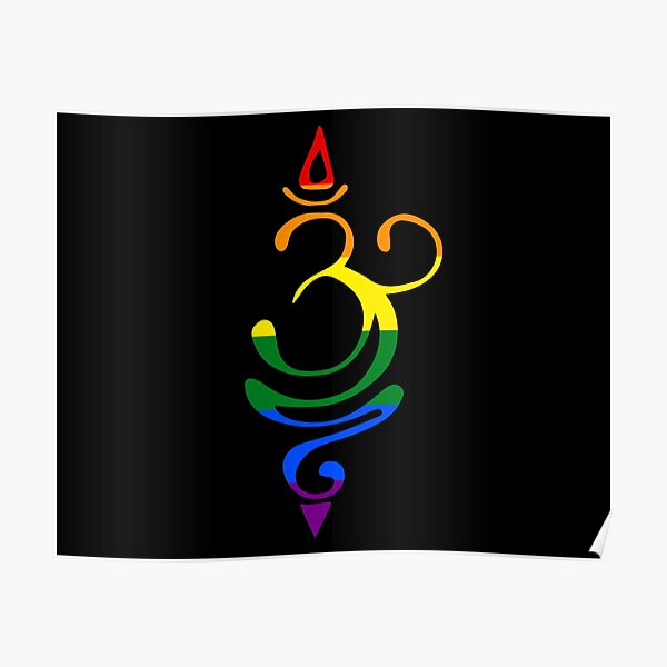 "Breathe Sanskrit Symbol Rainbow Colors" Poster for Sale by LauravC