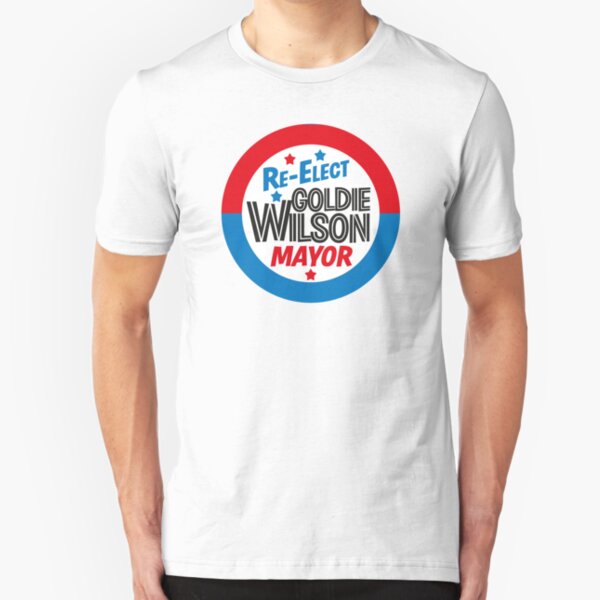 Back to the Future 'Re-Elect Mayor Goldie Wilson' design Slim Fit T-Shirt