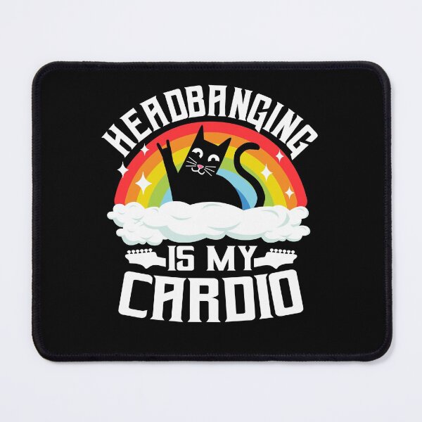 Item preview, Headbanging Is My Cardio Cat Rainbow Heavy Metal Cats  designed and sold by Stronzi.