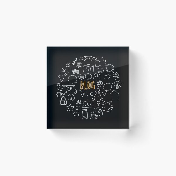 Item preview, Internet icons around blog sign, SEO optimization designed and sold by coffeeapparel.