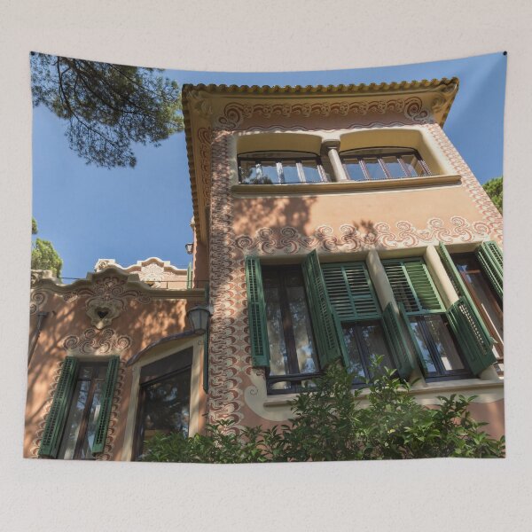Item preview, Whimsical Landmark - Gaudi House Museum in Park Guell Barcelona Spain designed and sold by Georgia Mizuleva.