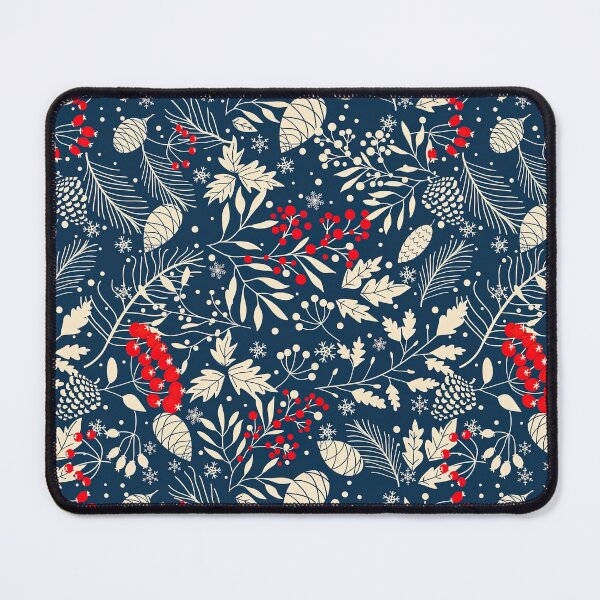 Item preview, Christmas Floral Pattern, Happy New Year seamless Pattern with Fir Cone, Holly Leaves and Berries designed and sold by graphic-genie.