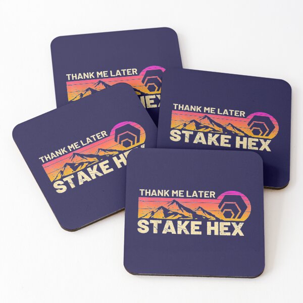 Item preview, HEX Crypto Hexagon - Stake HEX Crypto Thank Me vintage Sunset Hex   designed and sold by DokimaOfficial.