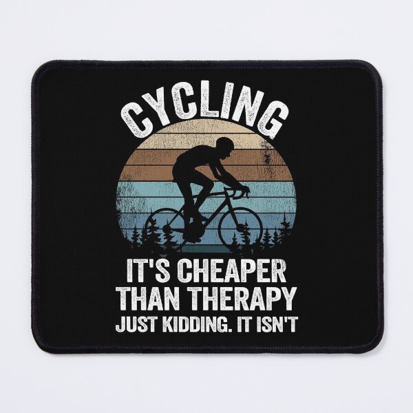 Item preview, Cycling Is Cheaper Than Therapy Joke Funny Cyclist Gift Biking designed and sold by Stronzi.