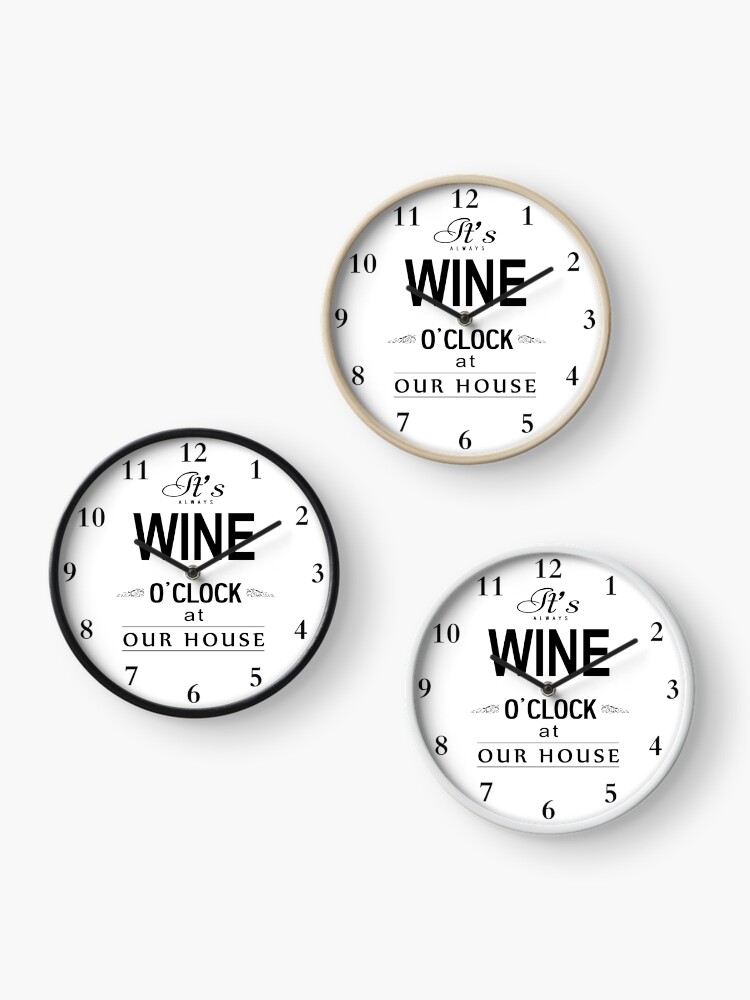 Thumbnail 3 of 4, Clock, Wine O'clock Clock designed and sold by webtrekker.