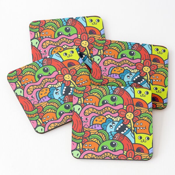 Item preview, colorful monsters doodles pattern  designed and sold by Danalight.