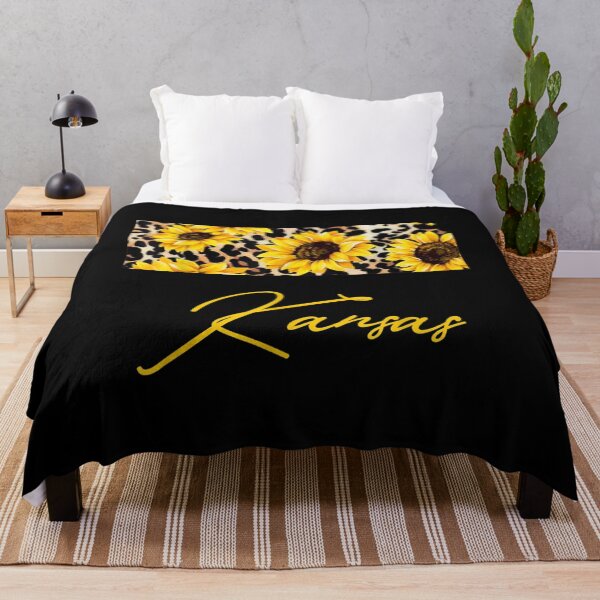 Item preview, Kansas Sunflower Leopard State Map Gifts designed and sold by idabry.