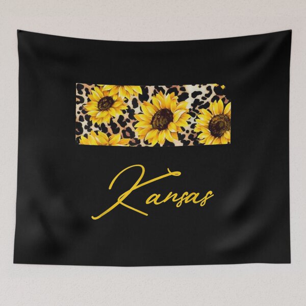Item preview, Kansas Sunflower Leopard State Map Gifts designed and sold by idabry.