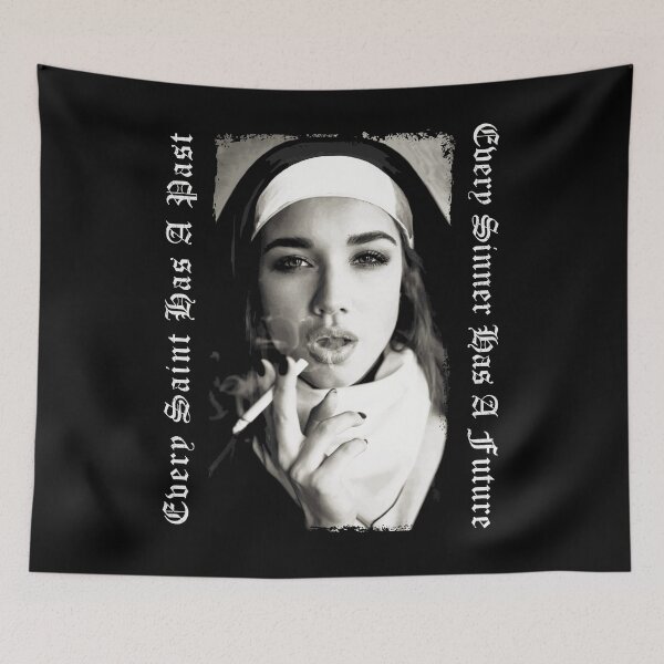 Item preview, Every Saint Has A Past, Wicked Nun, Funny Occult, Goth T-Shirt designed and sold by Proverbial Wisdom Design.