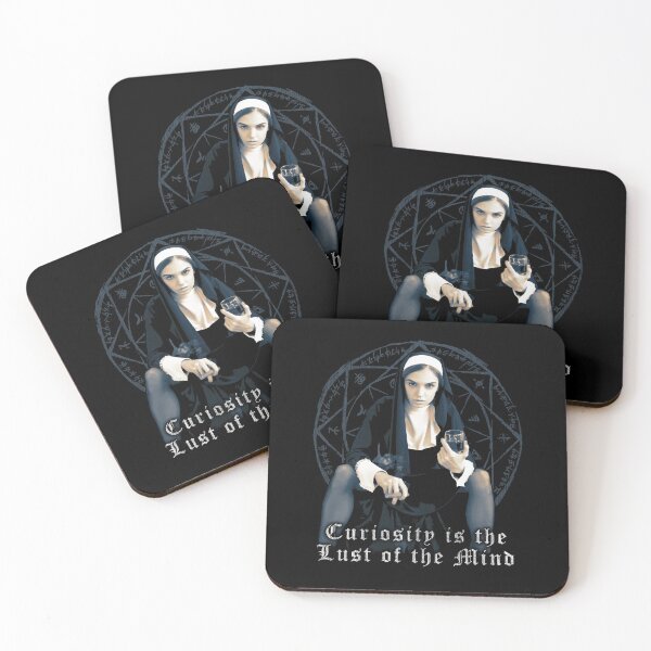 Item preview, Curiosity is the Lust of the Mind, Wicked Nun, Funny Occult, Goth T-Shirt designed and sold by Proverbial Wisdom Design.