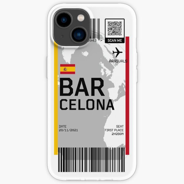 Barcelona Plane Ticket Boarding Pass iPhone Case
