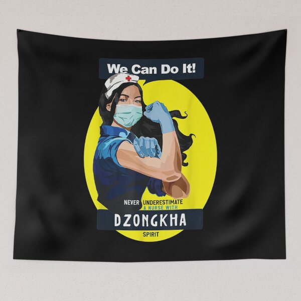 Item preview, Dzongkha Rosie Riveter Nurse Never Underestimate Can Do It designed and sold by idabry.