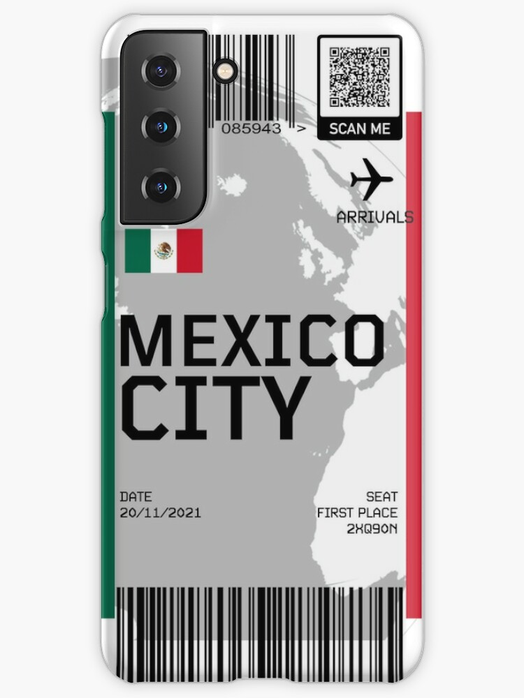 Mexico City Plane Ticket Boarding Pass Samsung Galaxy Phone Case