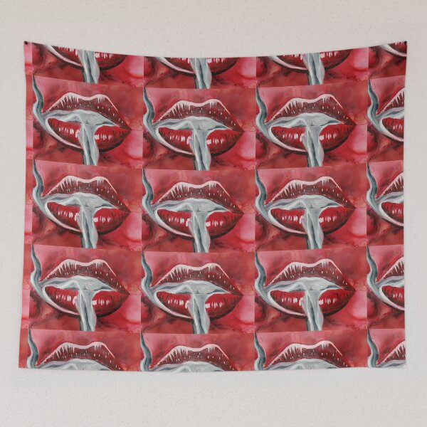 Item preview, Labios rojos brillantes para fumar designed and sold by ARTBYSIMONAGAB.