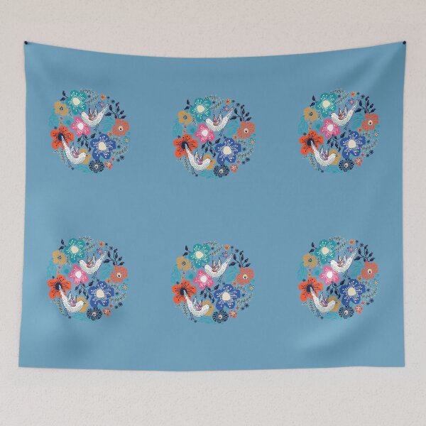 Item preview, Colorful flowers and birds-Floral design designed and sold by medoutfits.
