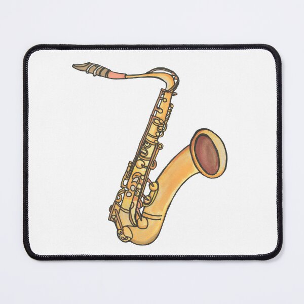 Item preview, Musical instrument, wind instrument, jazz, blues, saxophone, yellow, orange, drawing, promarker, BebiCervin designed and sold by BebiCervin.