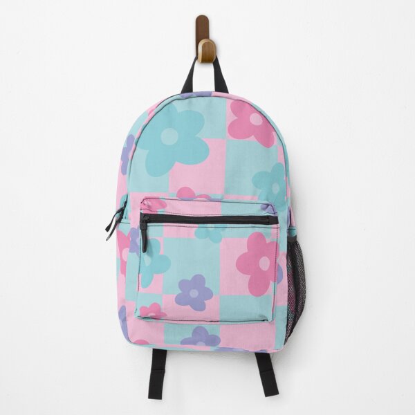 Item preview, Pastel flowers with checkered background designed and sold by ludust.