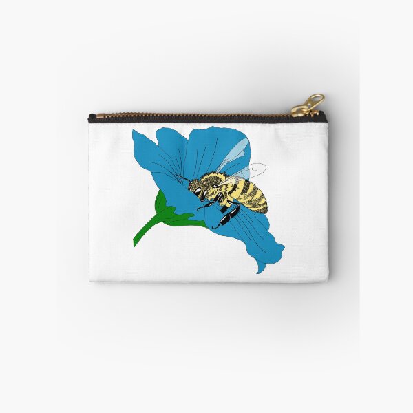 Item preview, Honeybee Blue Flower Illustration  designed and sold by HRSCreates.
