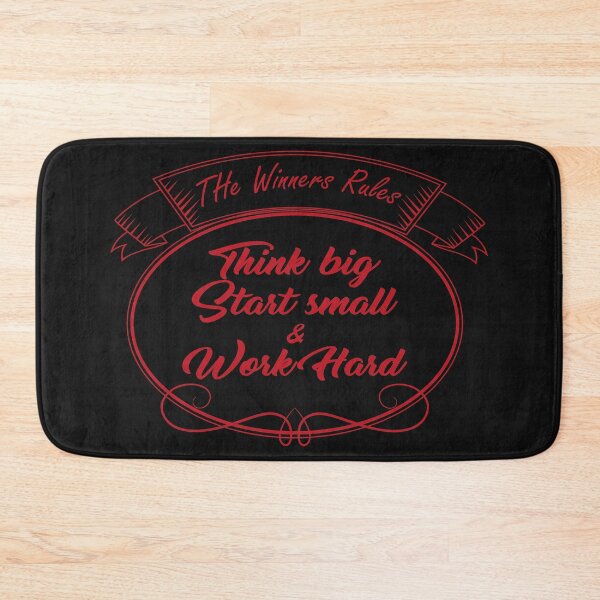Item preview, the winners rules, think big start small and work hard designed and sold by TM5Store.
