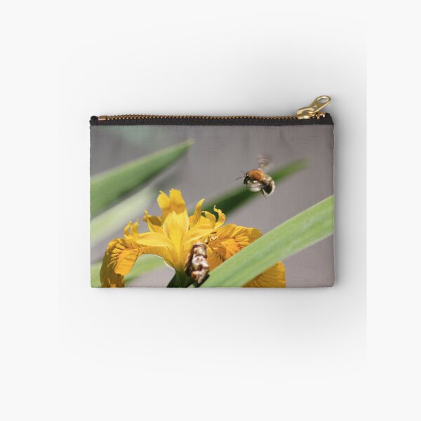 Item preview, Bumble bee landing on yellow flag iris designed and sold by turniptowers.