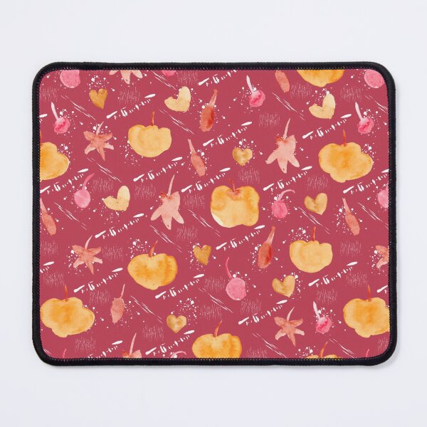 Item preview, Deep Pink Watercolour Halloween Pumpkin Cherry Leaves designed and sold by Lozzie Eliza Designs.