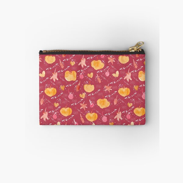 Item preview, Deep Pink Watercolour Halloween Pumpkin Cherry Leaves designed and sold by Lozzie Eliza Designs.