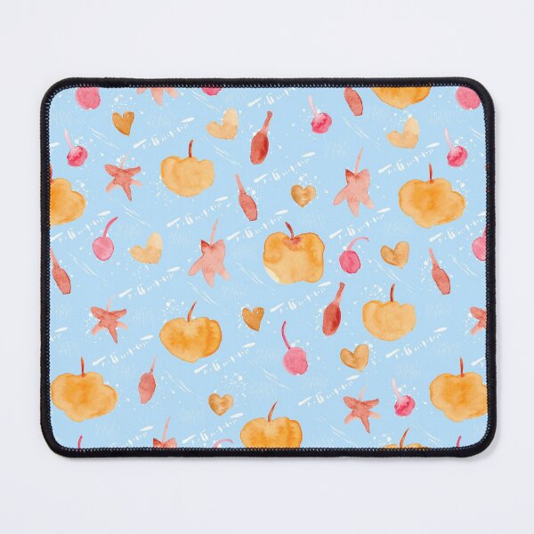 Item preview, Light Blue Watercolour Halloween Pumpkin Cherry Leaves designed and sold by Lozzie Eliza Designs.
