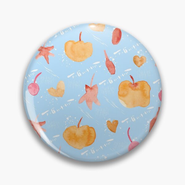 Item preview, Light Blue Watercolour Halloween Pumpkin Cherry Leaves designed and sold by Lozzie Eliza Designs.