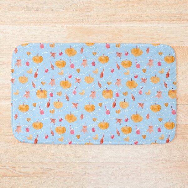 Item preview, Light Blue Watercolour Halloween Pumpkin Cherry Leaves designed and sold by Lozzie Eliza Designs.