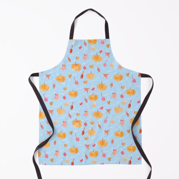 Item preview, Light Blue Watercolour Halloween Pumpkin Cherry Leaves designed and sold by Lozzie Eliza Designs.