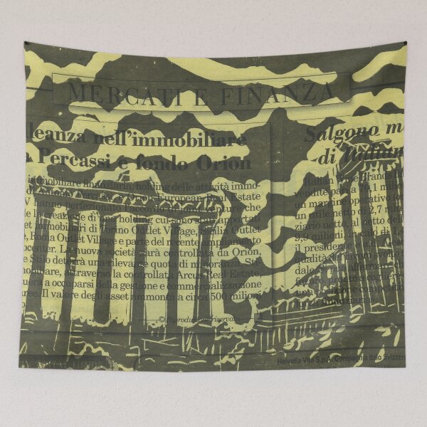 Item preview, The Forum, Roma on Yellow Italian Newsprint designed and sold by LymphomaLass.