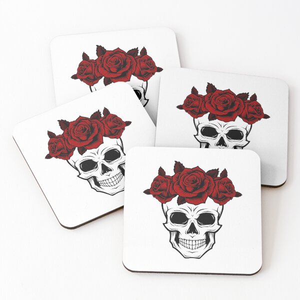 Item preview, Skull With Red Roses - Floral Skull designed and sold by thelustrous.
