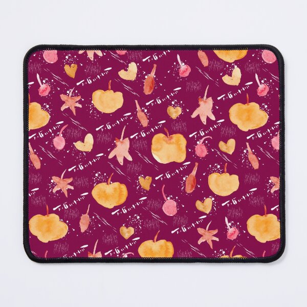 Item preview, Burgundy Watercolour Halloween Pumpkin Cherry Leaves designed and sold by Lozzie Eliza Designs.