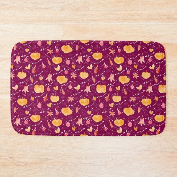 Item preview, Burgundy Watercolour Halloween Pumpkin Cherry Leaves designed and sold by Lozzie Eliza Designs.