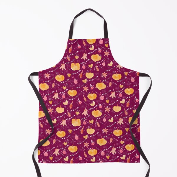 Item preview, Burgundy Watercolour Halloween Pumpkin Cherry Leaves designed and sold by Lozzie Eliza Designs.
