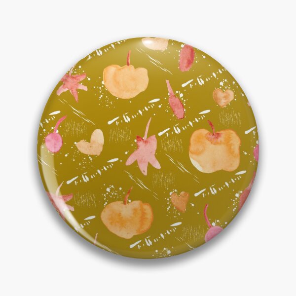 Item preview, Mustard Watercolour Halloween Pumpkin Cherry Leaves designed and sold by Lozzie Eliza Designs.