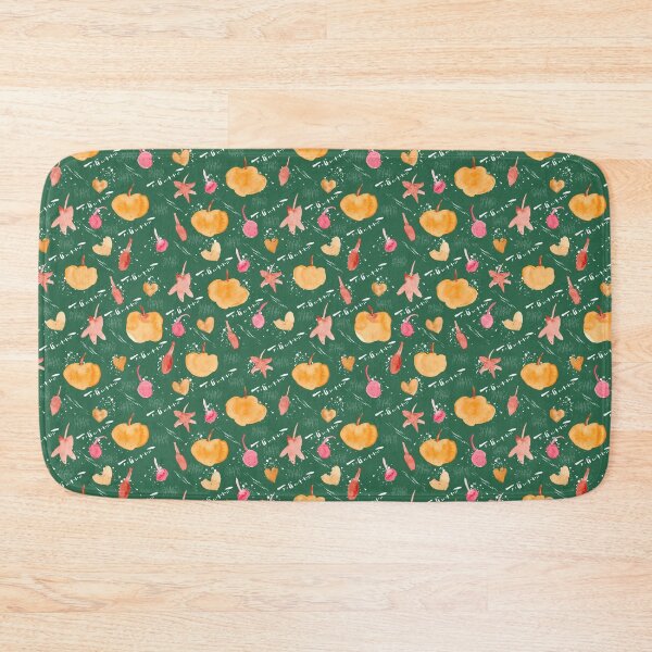 Item preview, Deep Green Watercolour Halloween Pumpkin Cherry Leaves designed and sold by Lozzie Eliza Designs.
