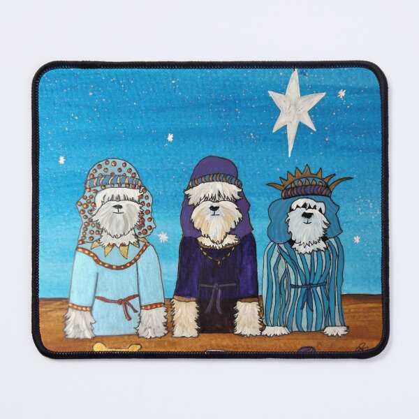 Tibetan Terrier Weihnachten 2019 - We Three Kings Mauspad