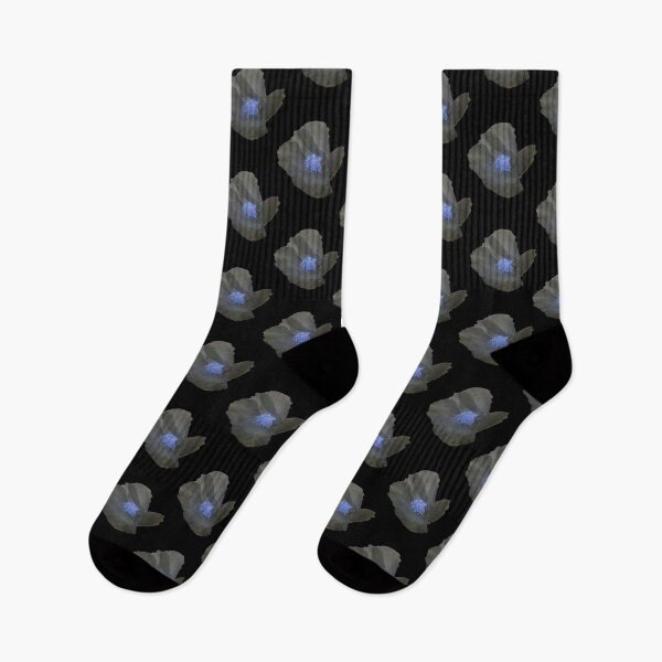 Item preview, Volksbolts/KABFA Designs Neon poppy flower effect black background with blue centre designed and sold by KABFA Designs.
