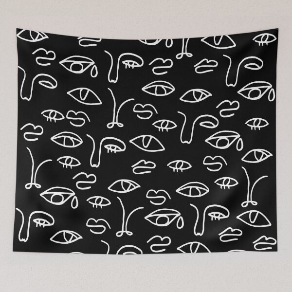Item preview, Minimal Abstract Linear Face Pattern  designed and sold by kapotka.