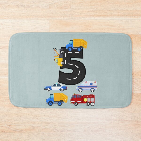 Item preview, 5th Birthday Boys Fire Truck Police Car  5 Year Old designed and sold by Studio520.